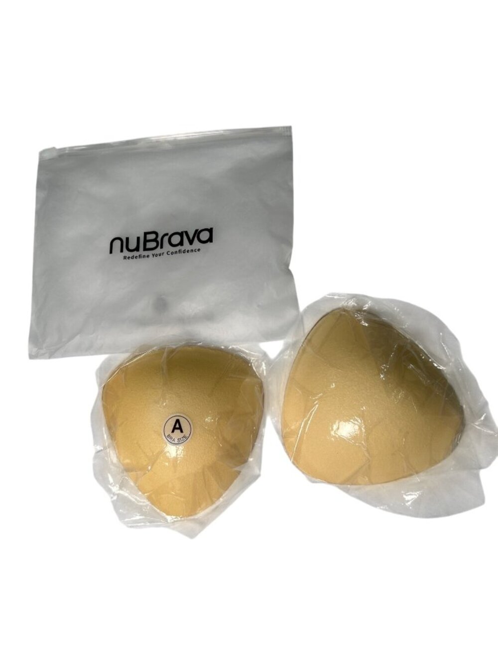 NEW NuBrava Silicone Bra Cups Pads Sticky Bra Cup Size A Sealed in Package